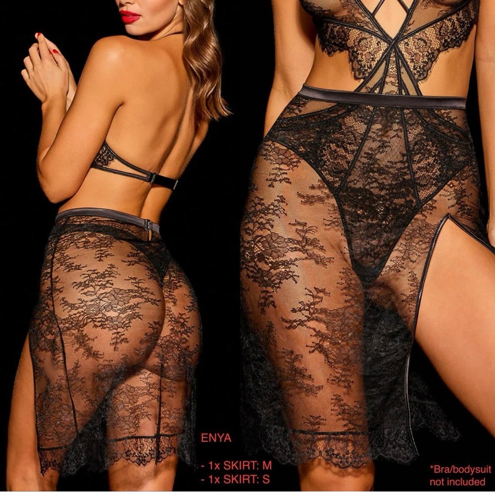 Honey Birdette Black Enya Skirt M, New with Tags